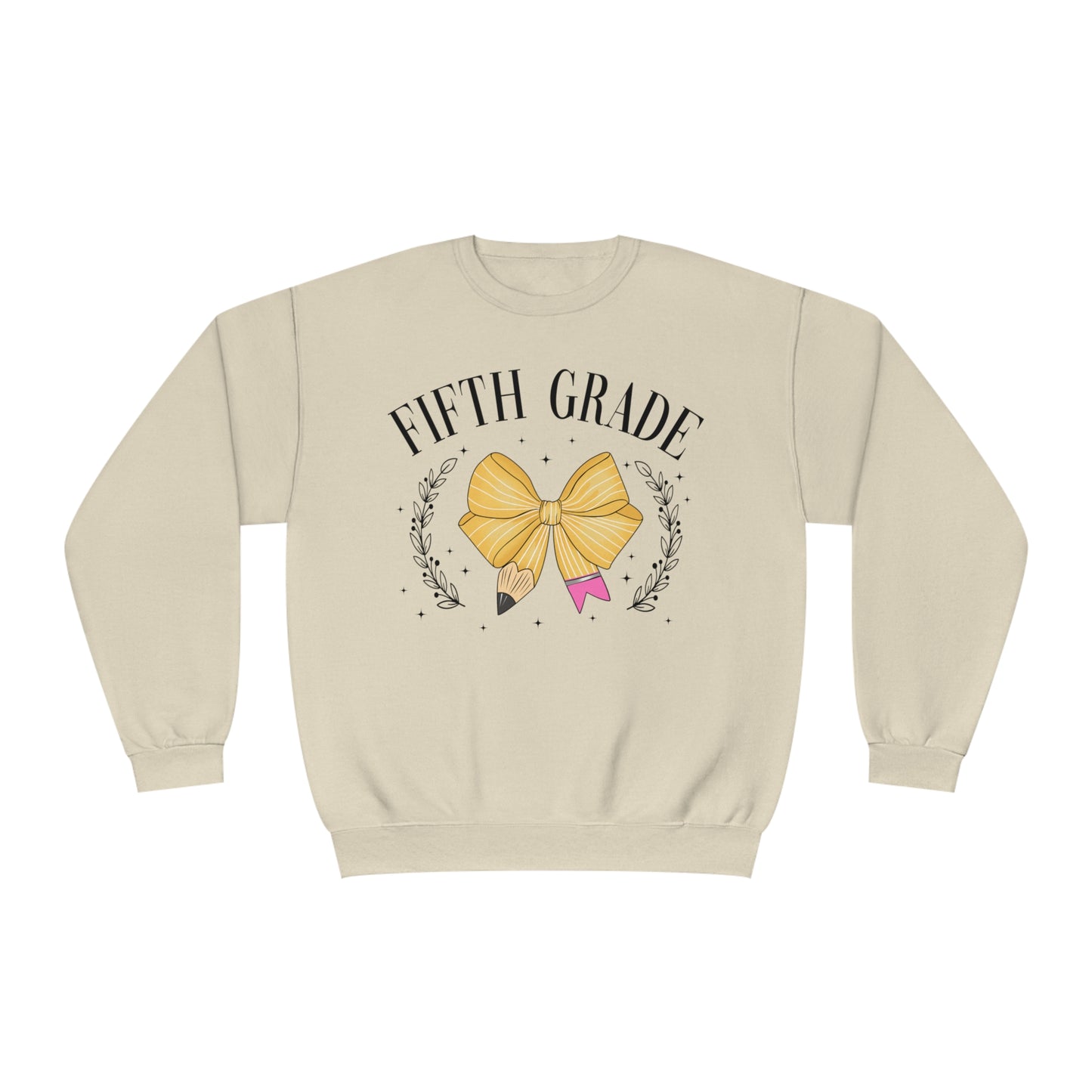 5th Grade Teacher Bow Crewneck Sweatshirt
