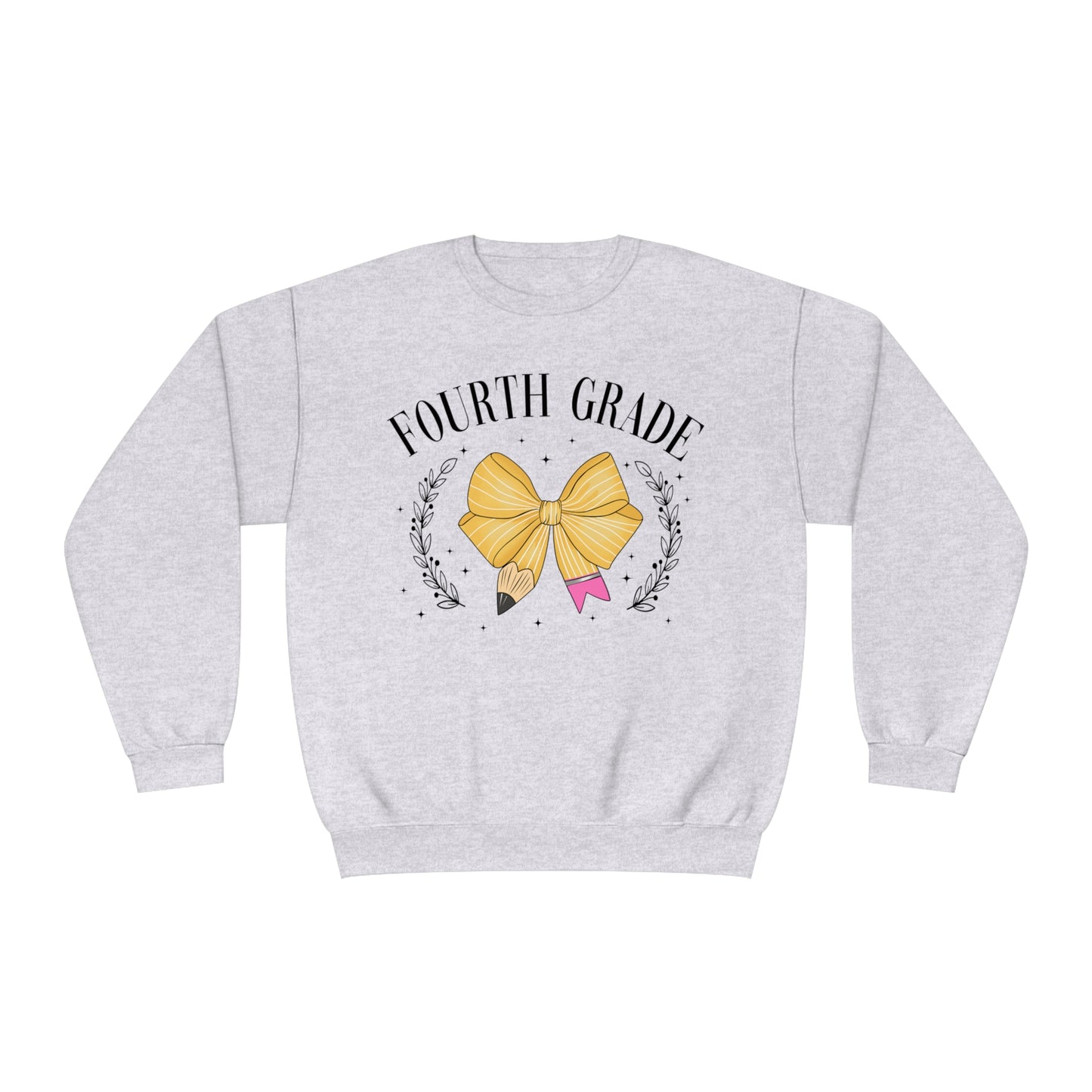 4th Grade Teacher Bow Crewneck Sweatshirt