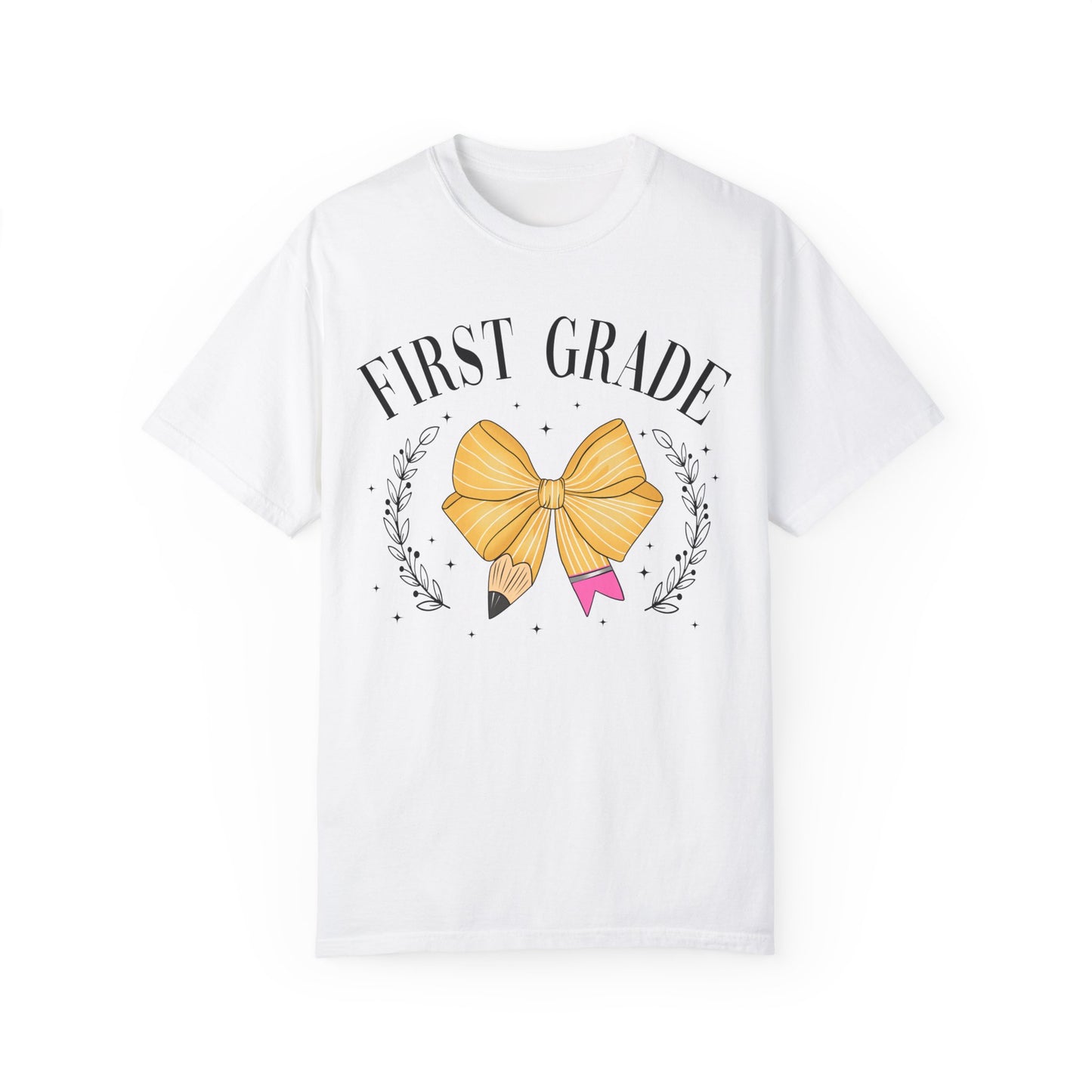 1st Grade Bow Teacher Tee