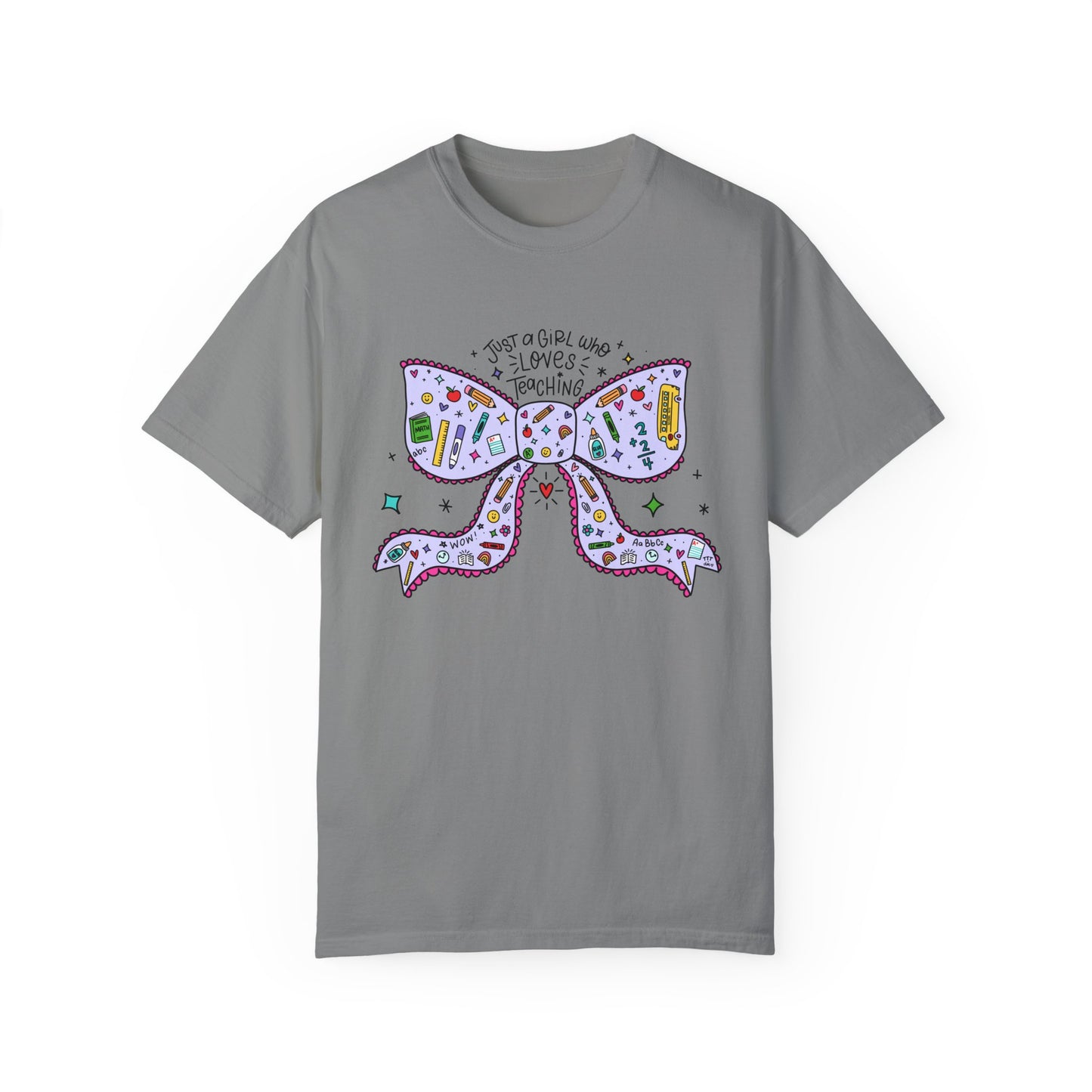 Just A Girl Who Loves Teaching (Black Outline In Lavender) Tee
