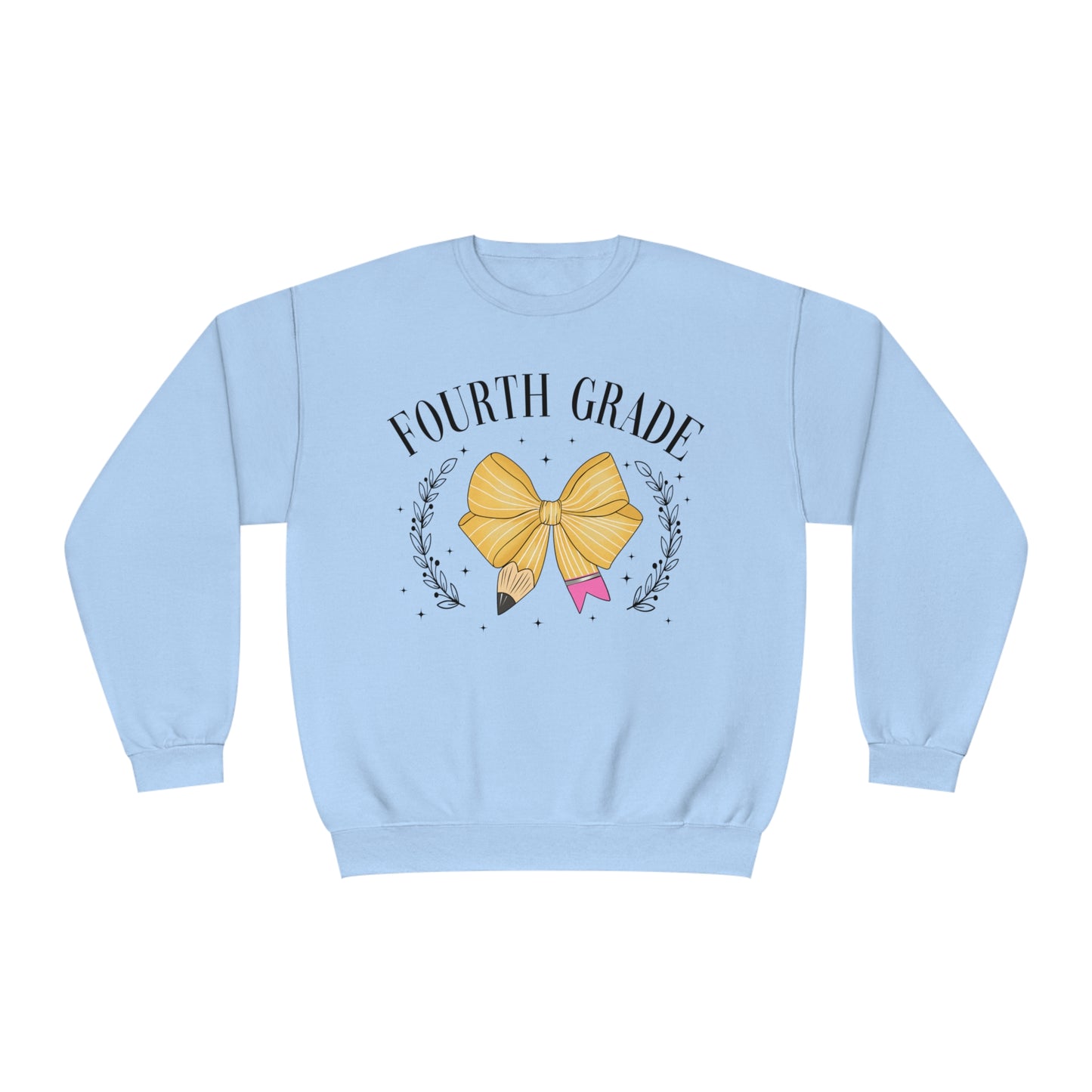 4th Grade Teacher Bow Crewneck Sweatshirt