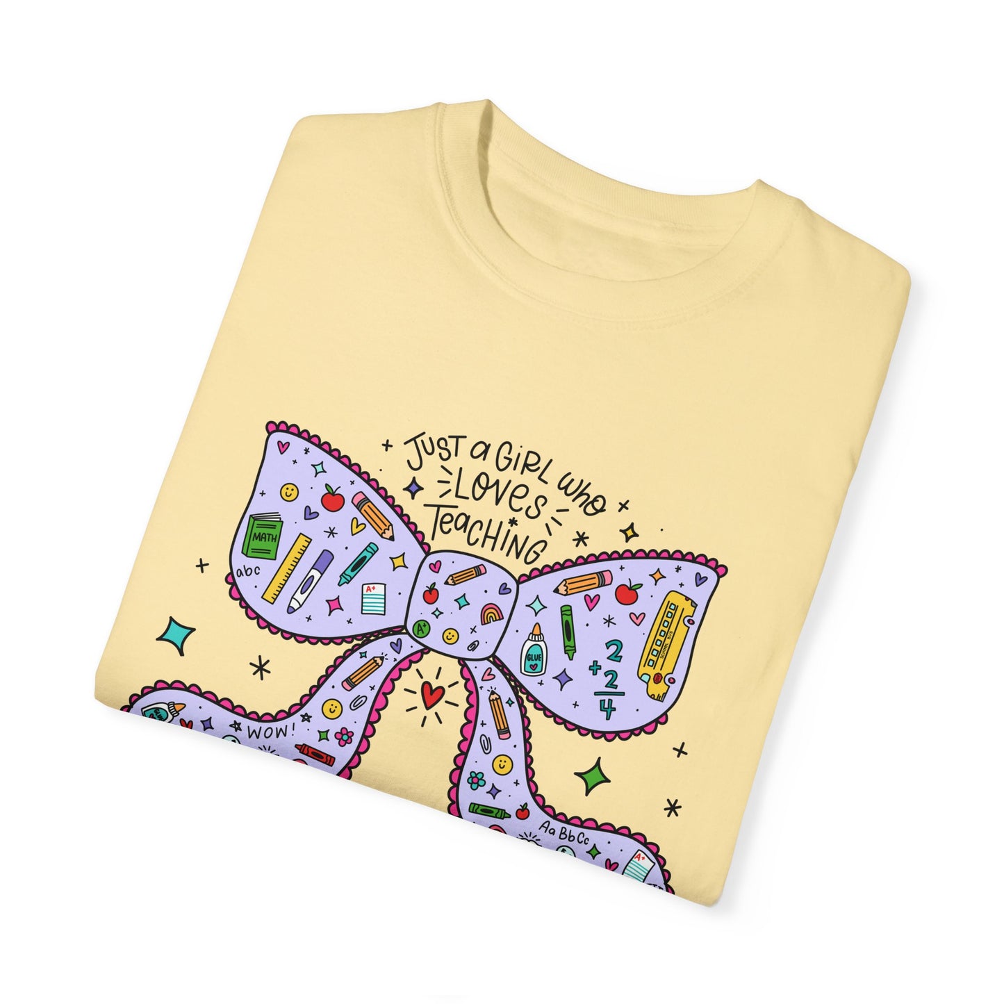 Just A Girl Who Loves Teaching (Black Outline In Lavender) Tee
