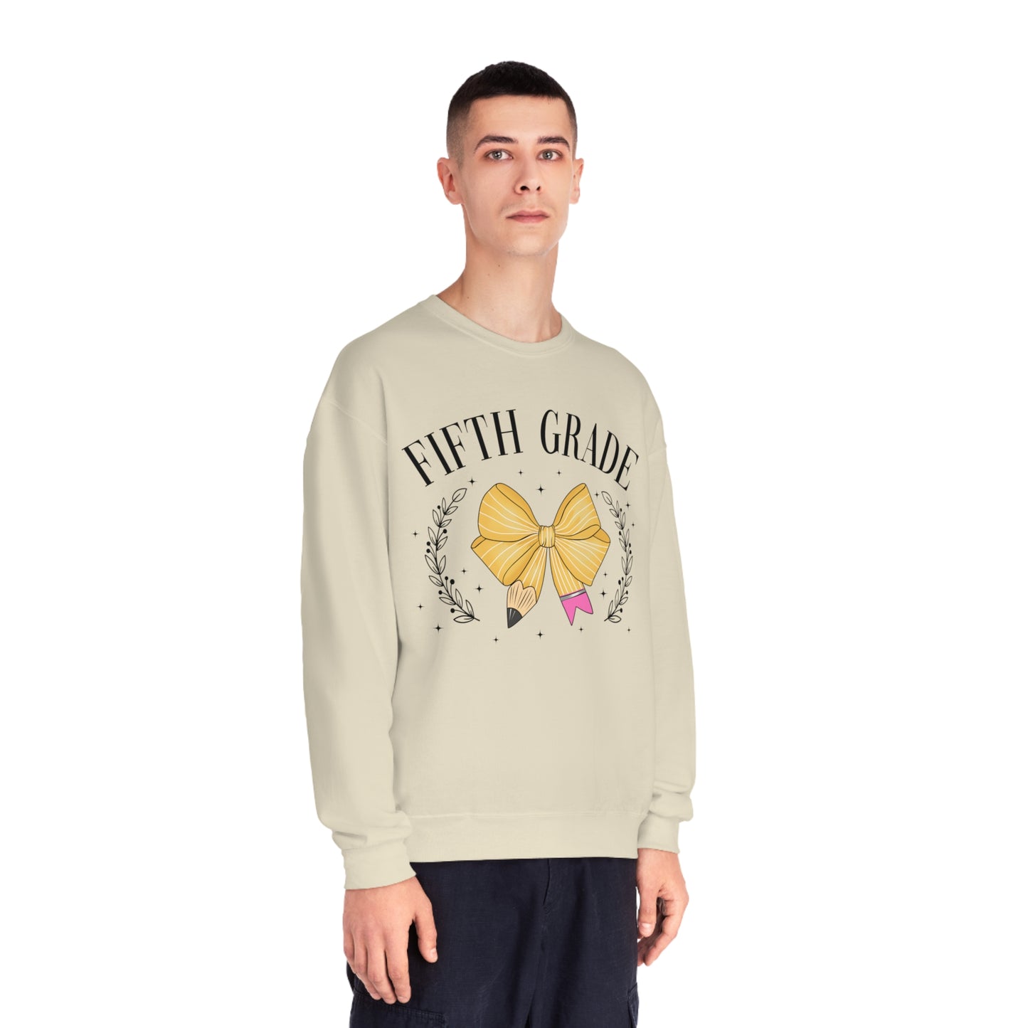5th Grade Teacher Bow Crewneck Sweatshirt