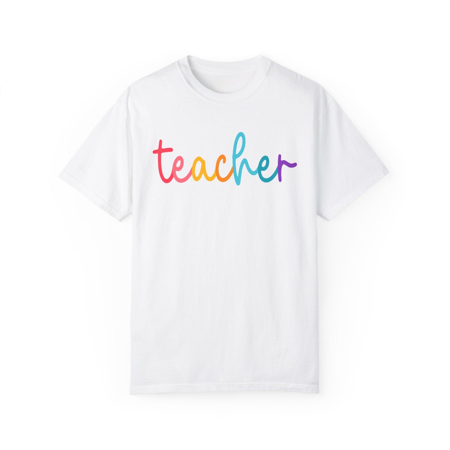Teacher Colorful Cursive Tee