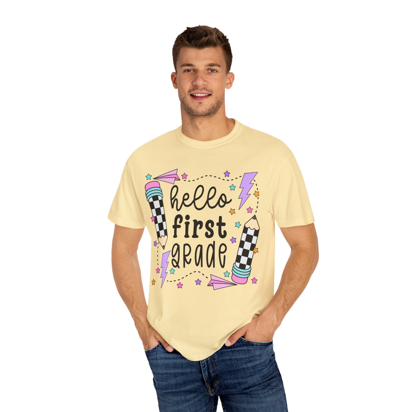 Hello 1st Grade Teacher Tee