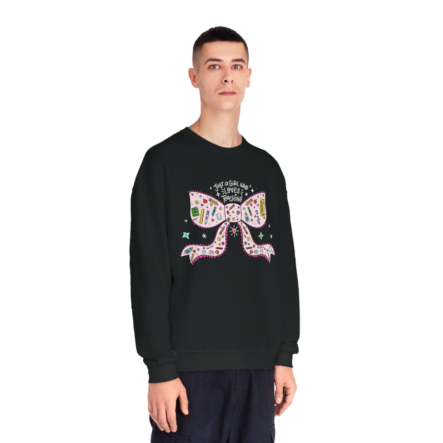 Just A Girl Who Loves Teaching (White Text + Pink) Sweatshirt