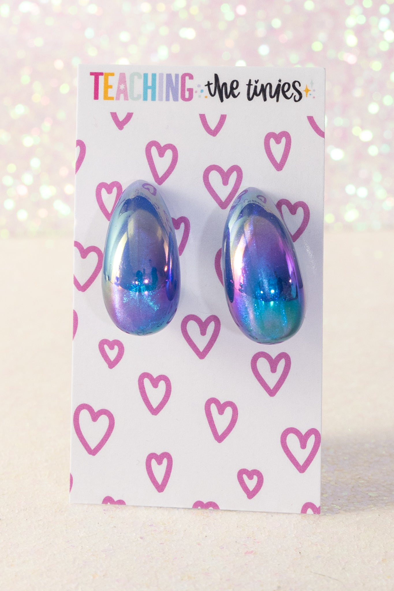 Glitzy Hoops (In Purple) Earrings