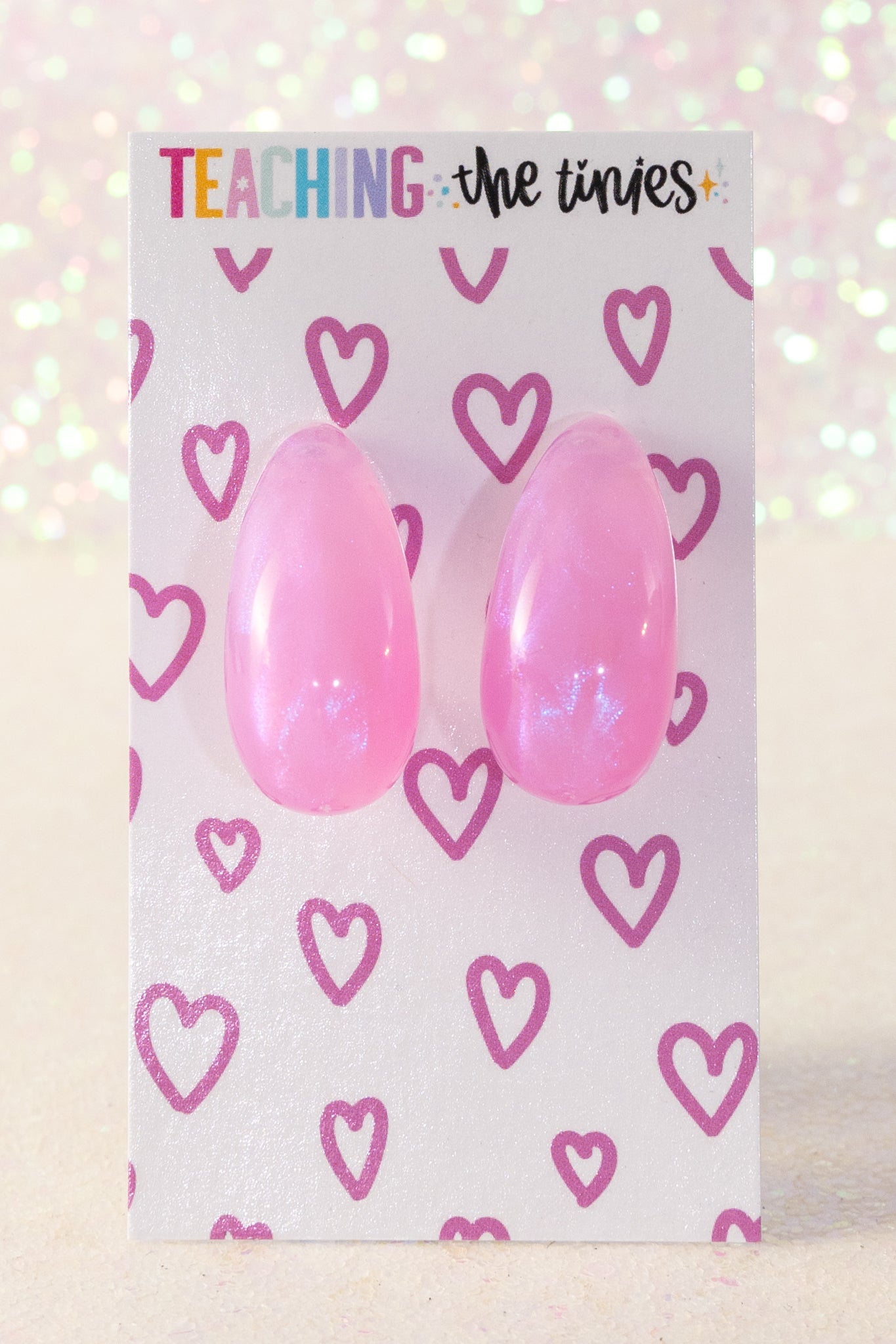 Glitzy Hoops (In Pink) Earrings