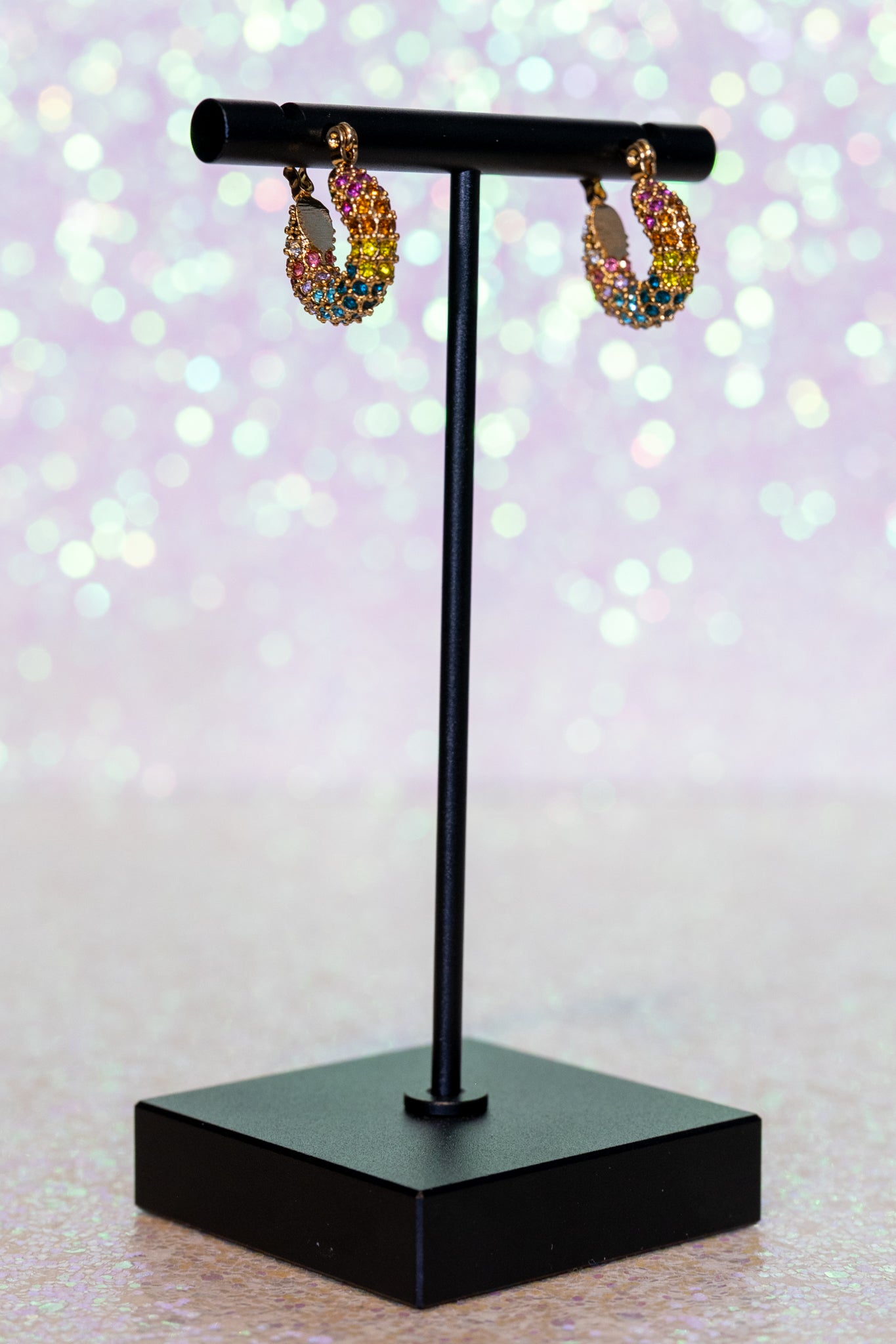 Itty Bitty Rainbow Hoop Earring