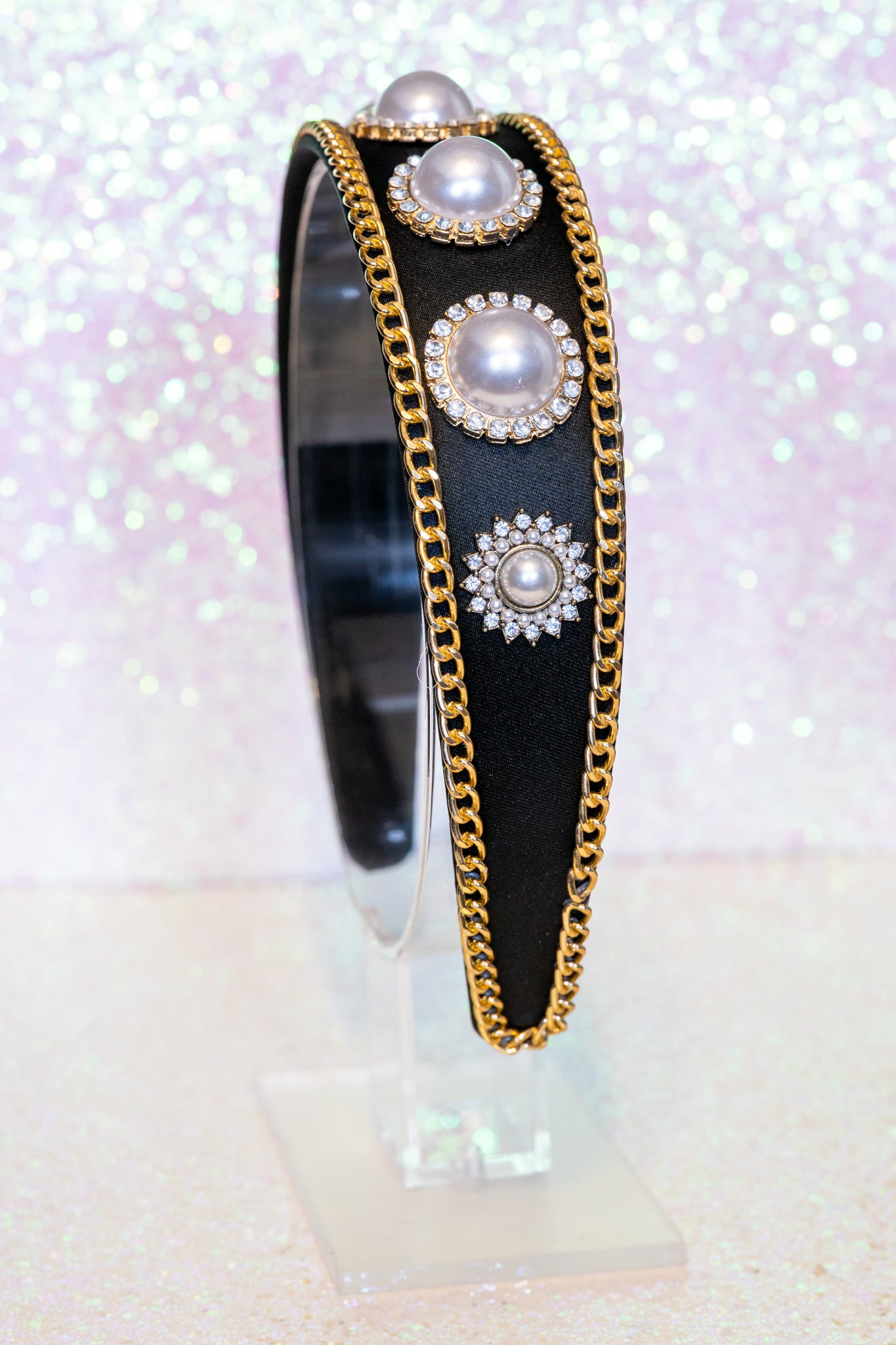 Black & White Beaded Babe Headband