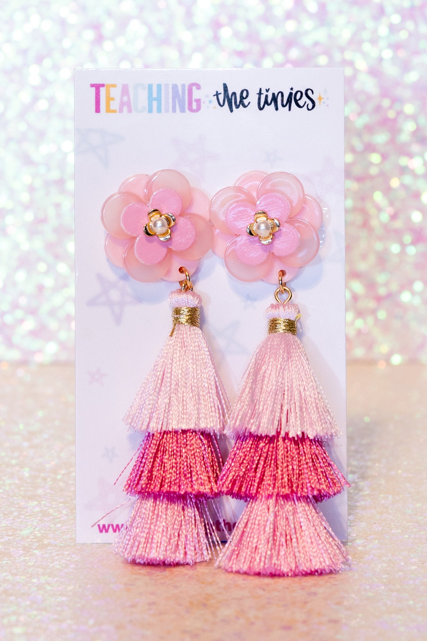Tickled Pink Peonies Earrings