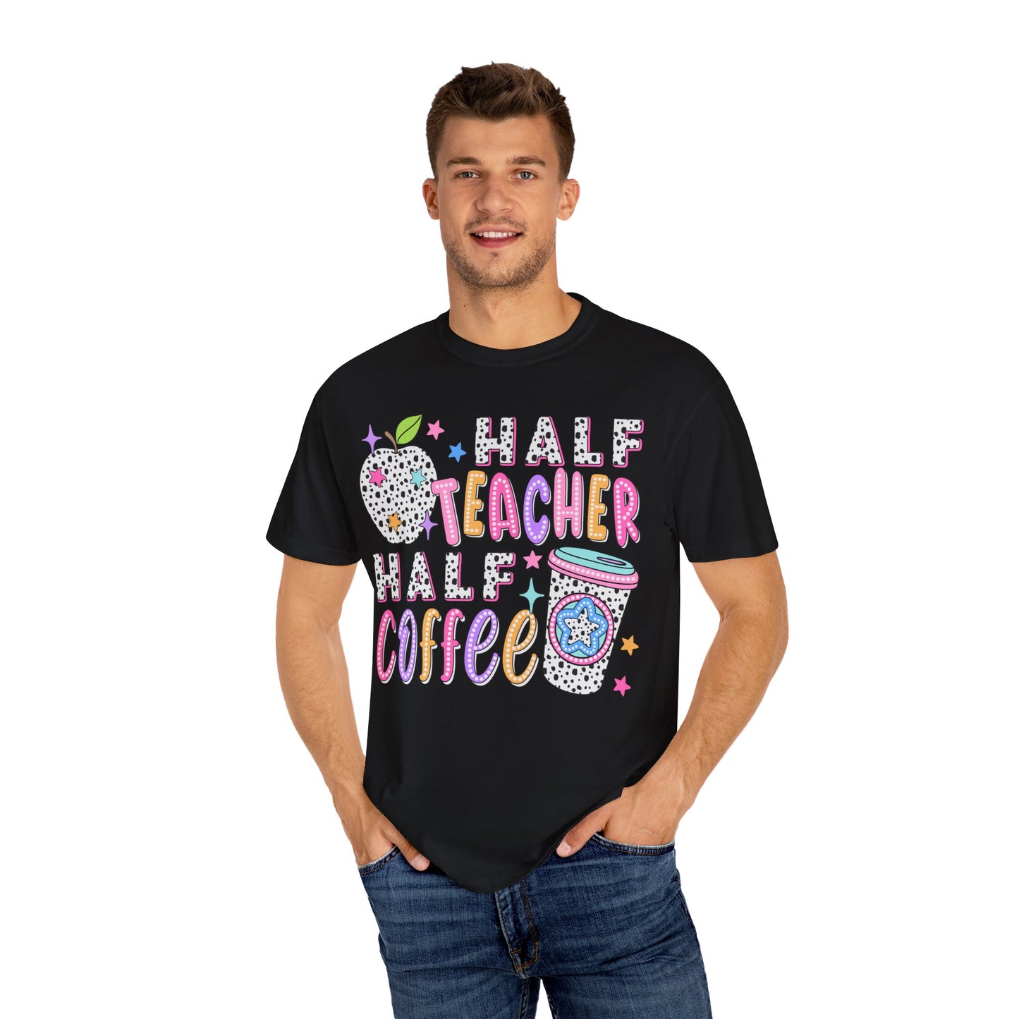 Dalmatian Dot Half Teacher Half Coffee Tee