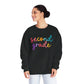 2nd Grade Colorful Cursive Teacher Crewneck Sweatshirt