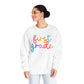 1st Grade Colorful Cursive Teacher Crewneck Sweatshirt