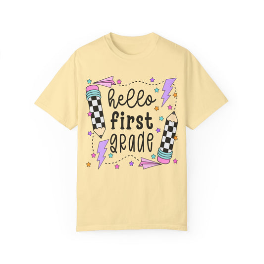 Hello 1st Grade Teacher Tee
