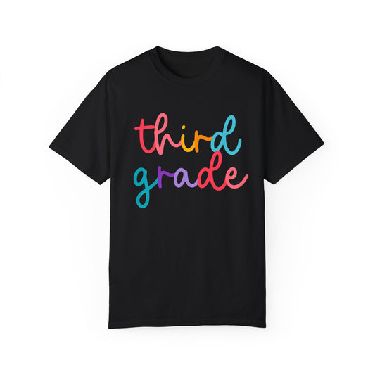 3rd Grade Colorful Cursive Tee