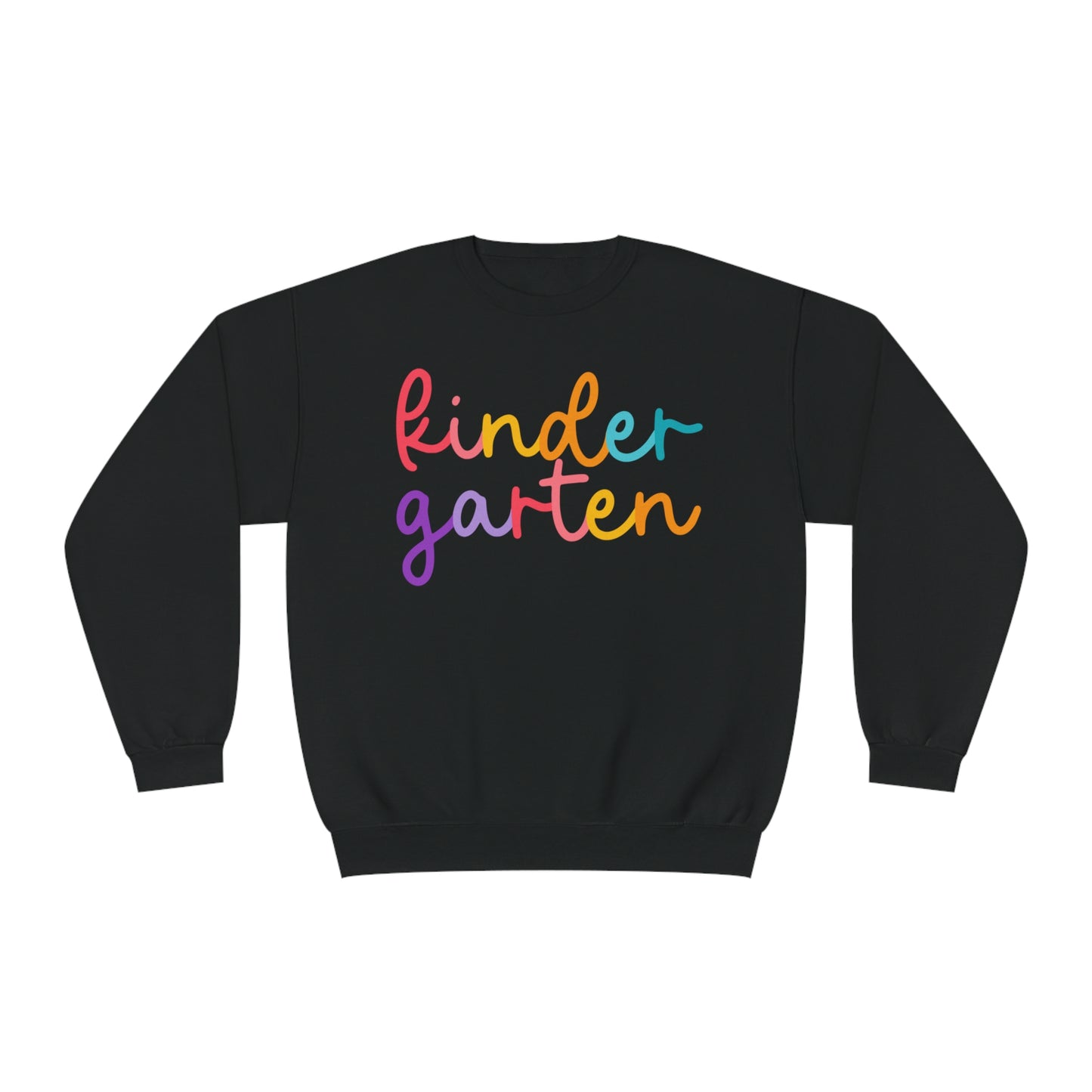Kindergarten Colorful Cursive Teacher Crewneck Sweatshirt