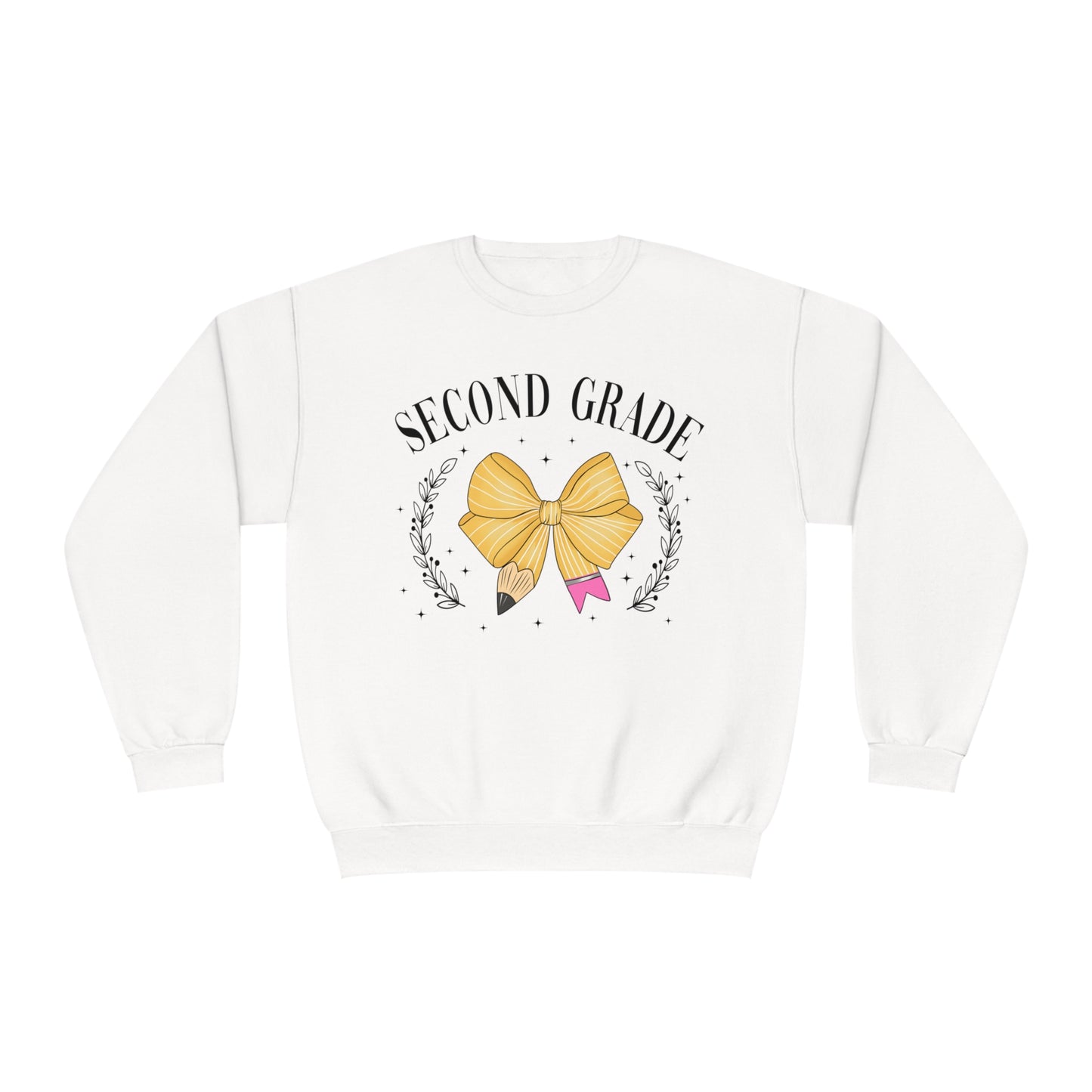 2nd Grade Teacher Bow Crewneck Sweatshirt