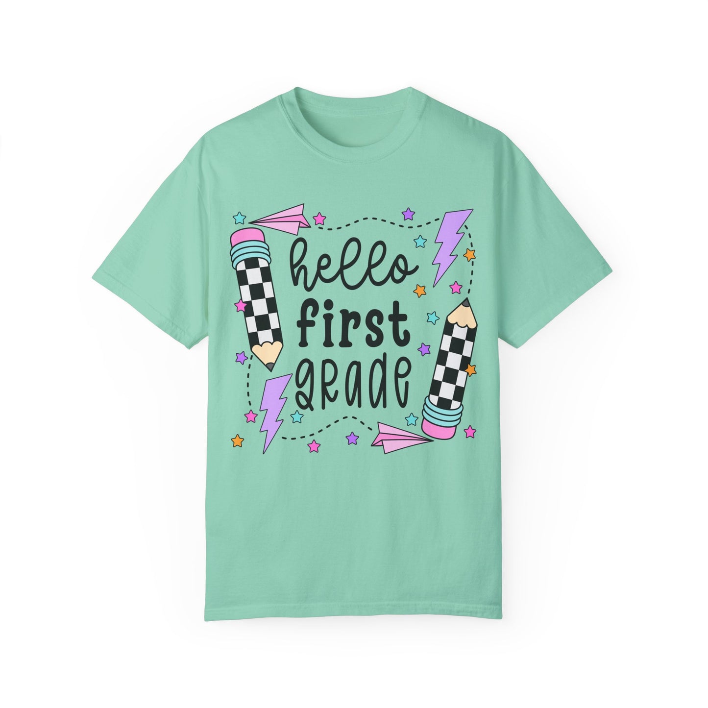 Hello 1st Grade Teacher Tee