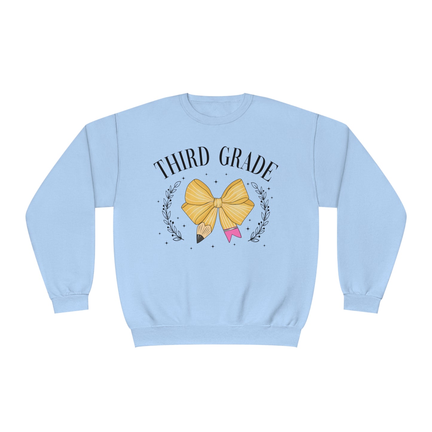 3rd Grade Teacher Bow Crewneck Sweatshirt