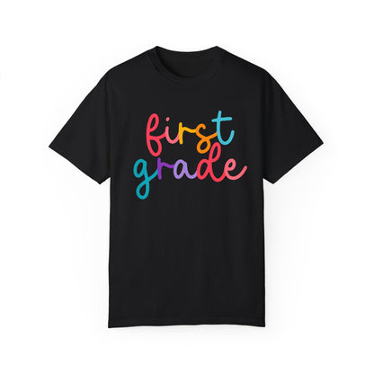 1st Grade Colorful Cursive Tee