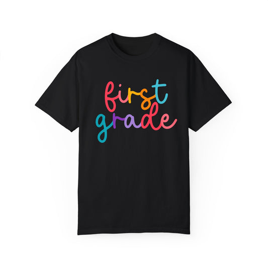 1st Grade Colorful Cursive Tee