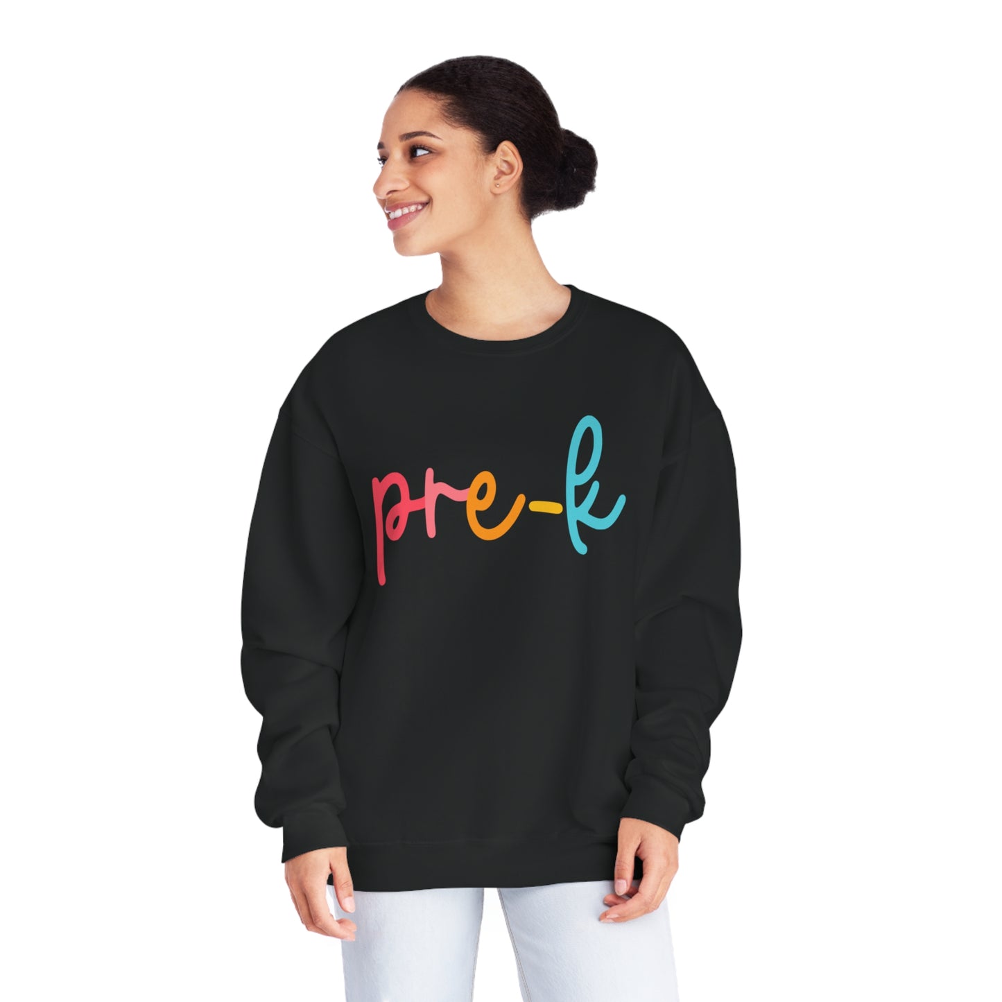 Pre-K Colorful Cursive Teacher Crewneck Sweatshirt