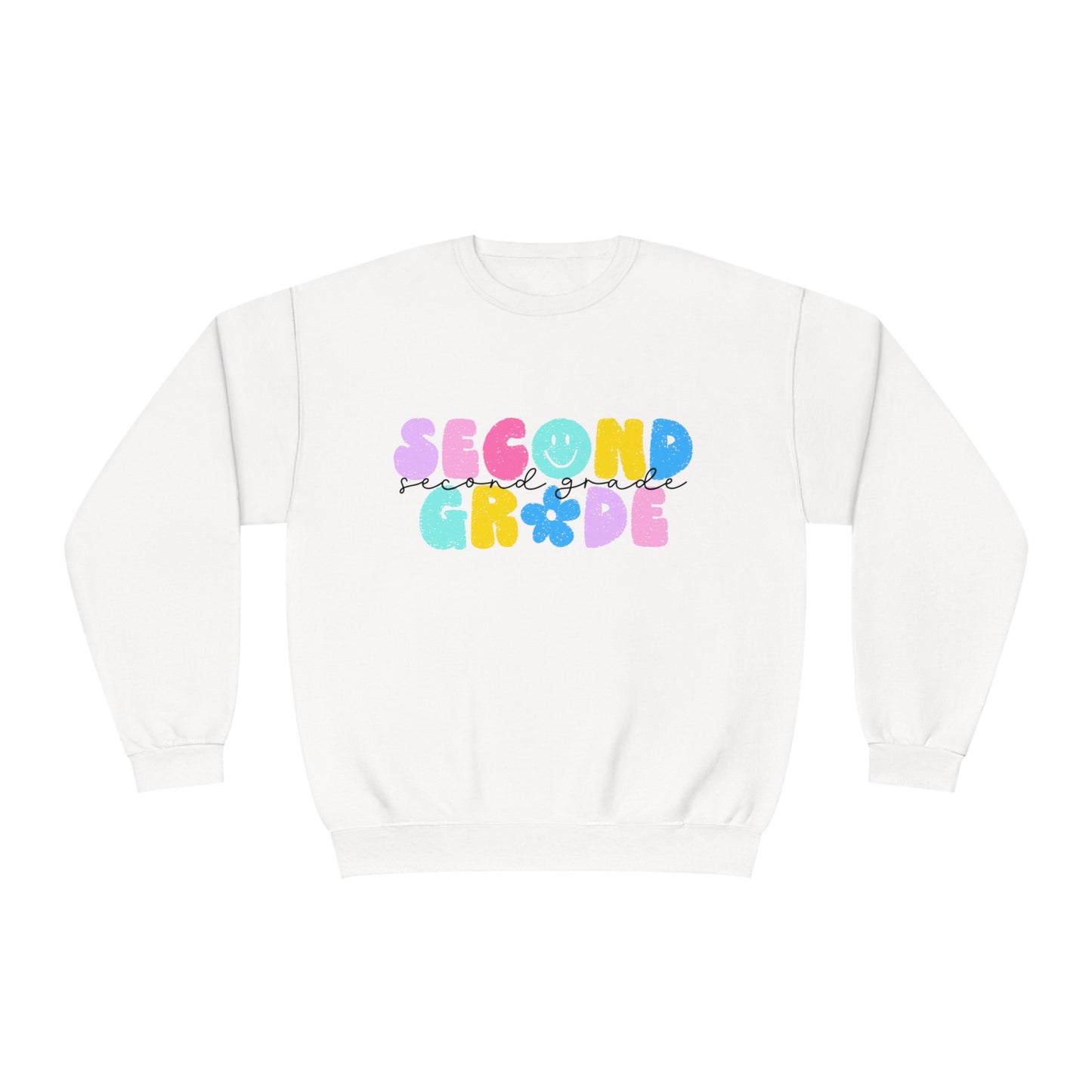 2nd Grade Flower Power Teacher Crewneck Sweatshirt