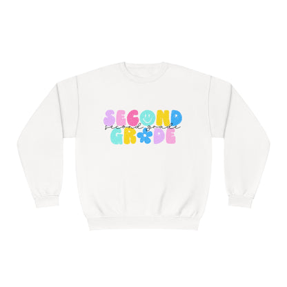 2nd Grade Flower Power Teacher Crewneck Sweatshirt