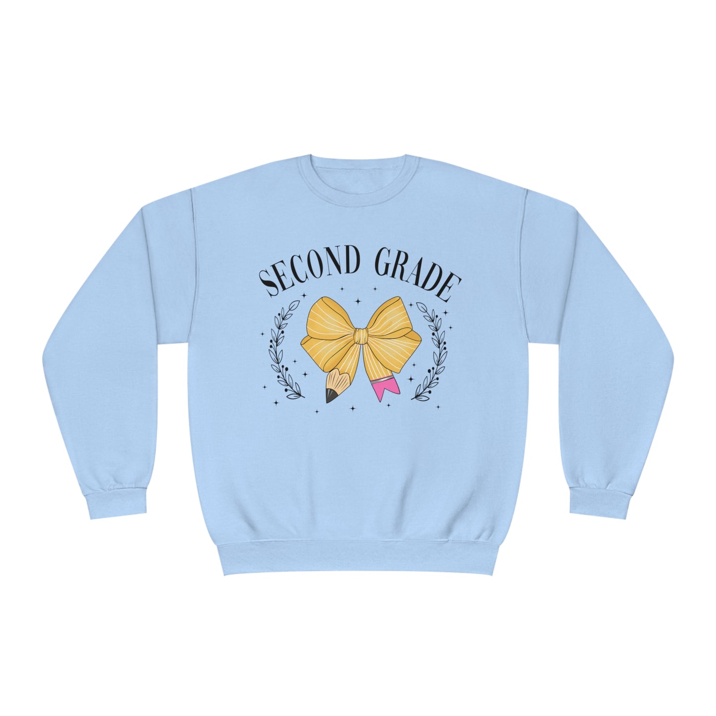 2nd Grade Teacher Bow Crewneck Sweatshirt
