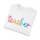 Teacher Colorful Cursive Tee