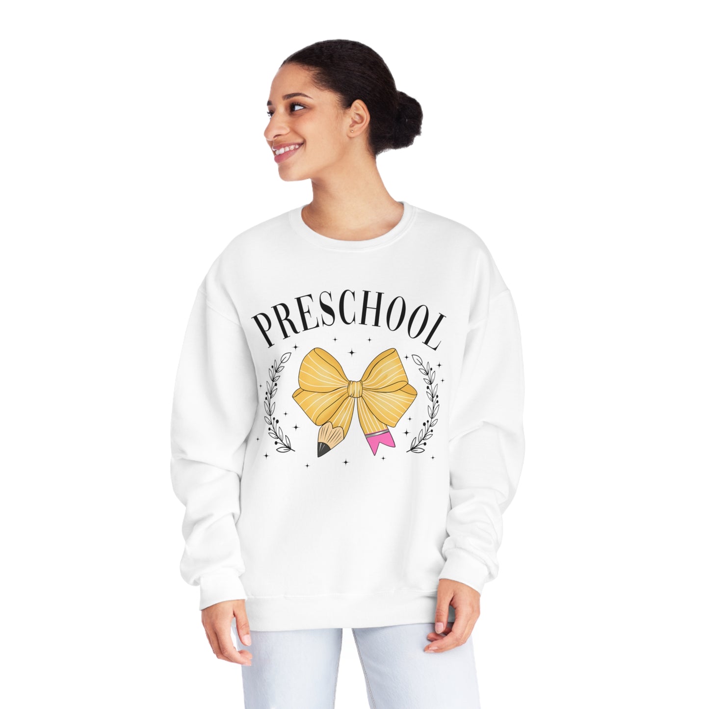 Pre-K Teacher Bow Crewneck Sweatshirt