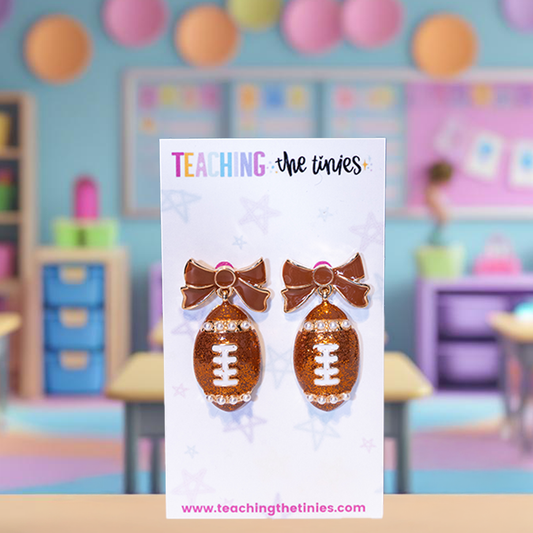Go Team Football Earrings