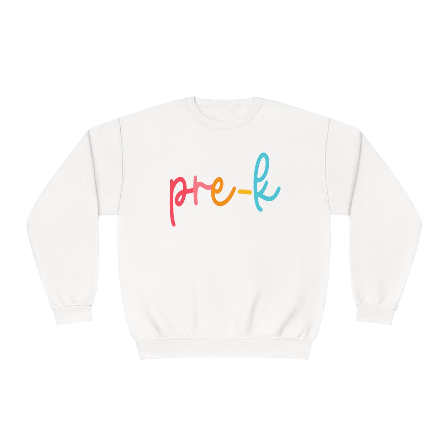 Pre-K Colorful Cursive Teacher Crewneck Sweatshirt