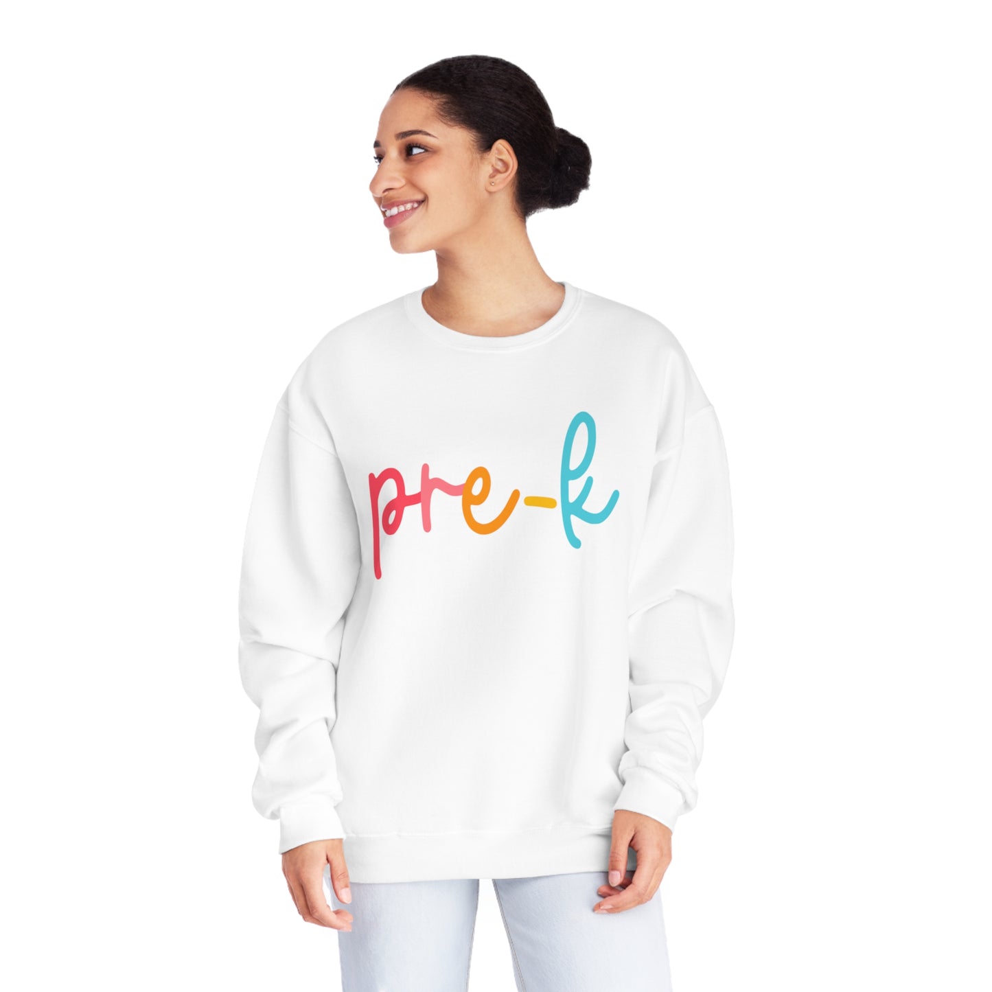 Pre-K Colorful Cursive Teacher Crewneck Sweatshirt