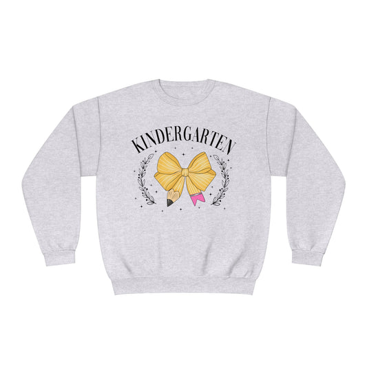 Kindergarten Teacher Bow Crewneck Sweatshirt
