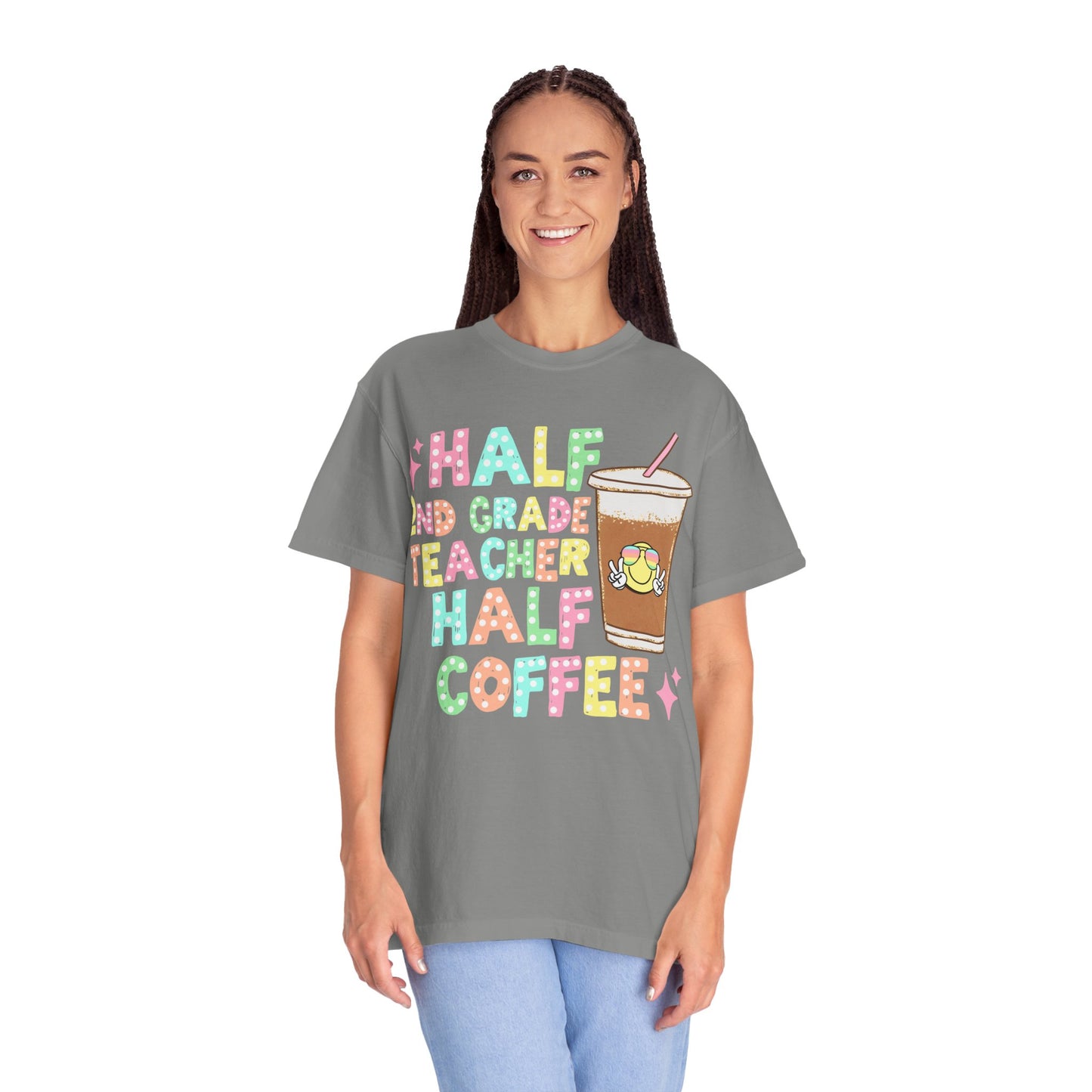 Half 2nd Grade Teacher Half Coffee Tee