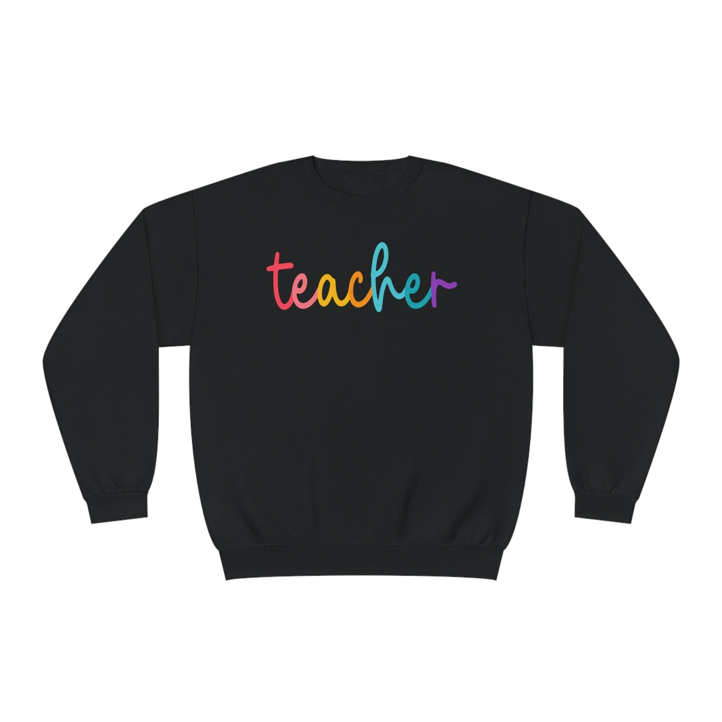 Colorful Cursive Teacher Crewneck Sweatshirt