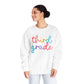 3rd Grade Colorful Cursive Teacher Crewneck Sweatshirt