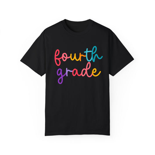 4th Grade Colorful Cursive Tee