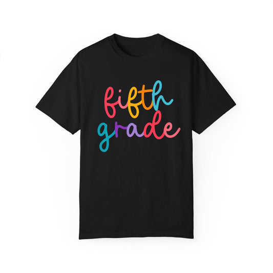 5th Grade Colorful Cursive Tee