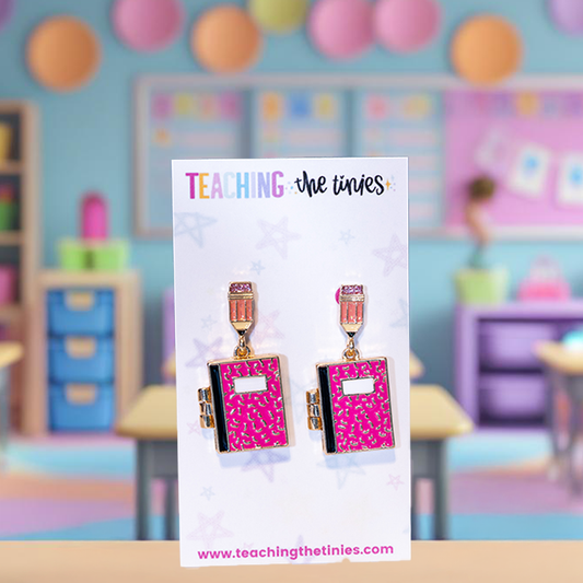 Composition Cutie Earrings (In Pink)