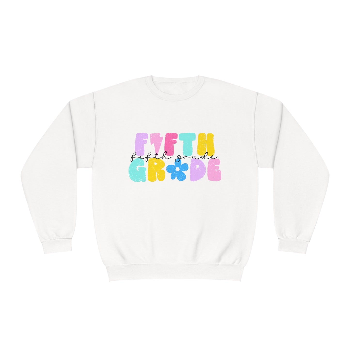 5th Grade Flower Power Teacher Crewneck Sweatshirt