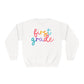 1st Grade Colorful Cursive Teacher Crewneck Sweatshirt