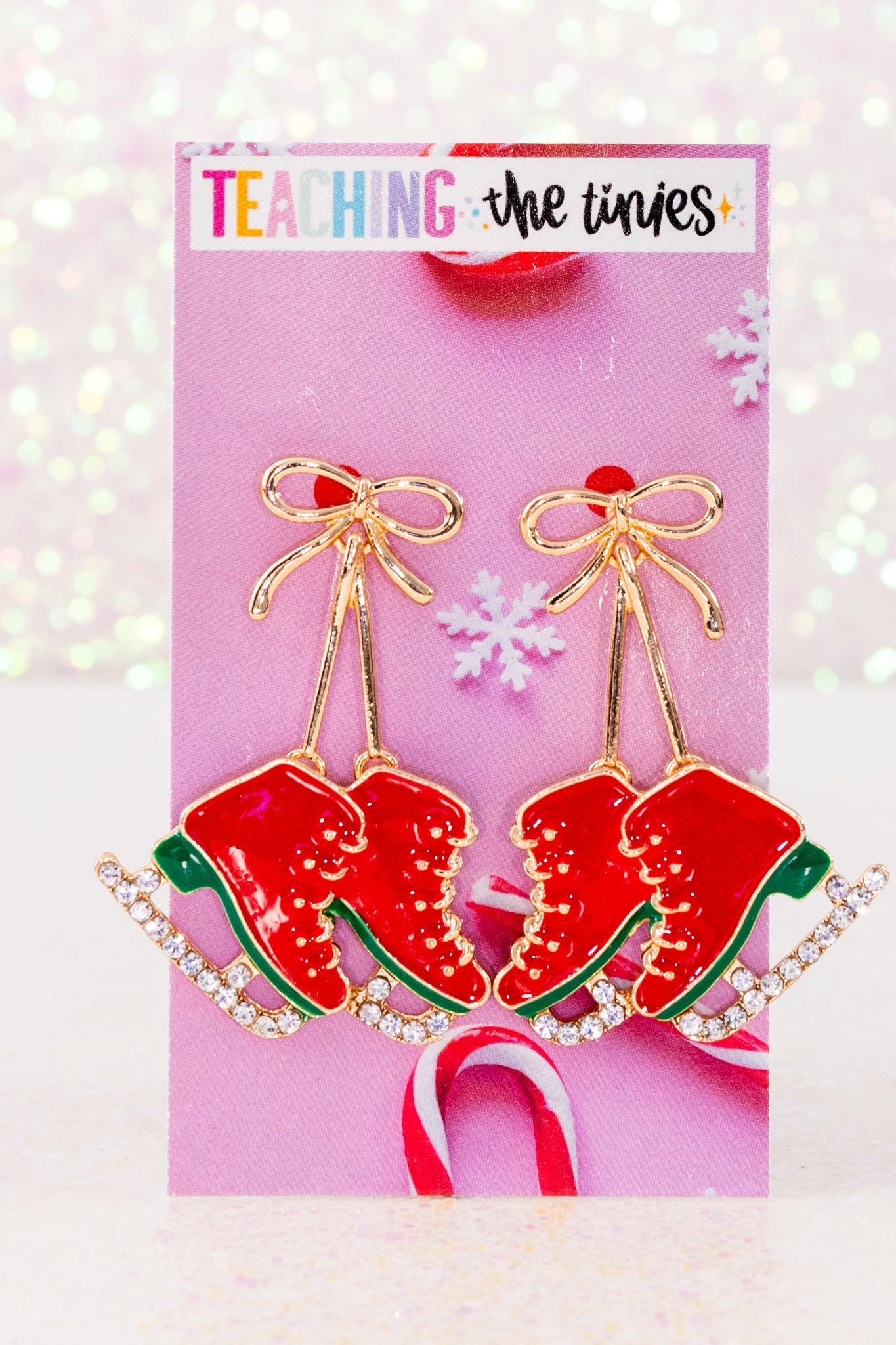 Skating Into The Holiday Season (Red) Earrings