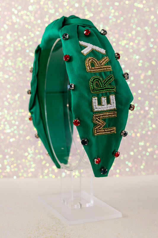 Green Merry Christmas Headband