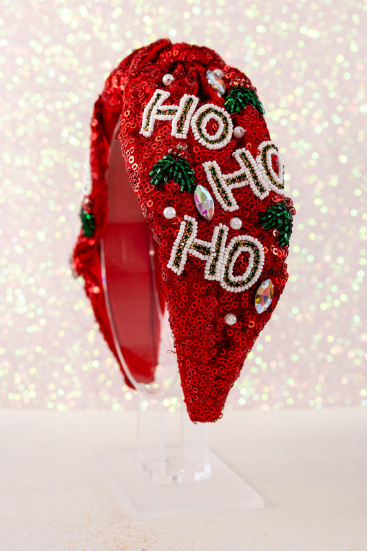 Sparkly Ho Ho Ho Christmas Headband