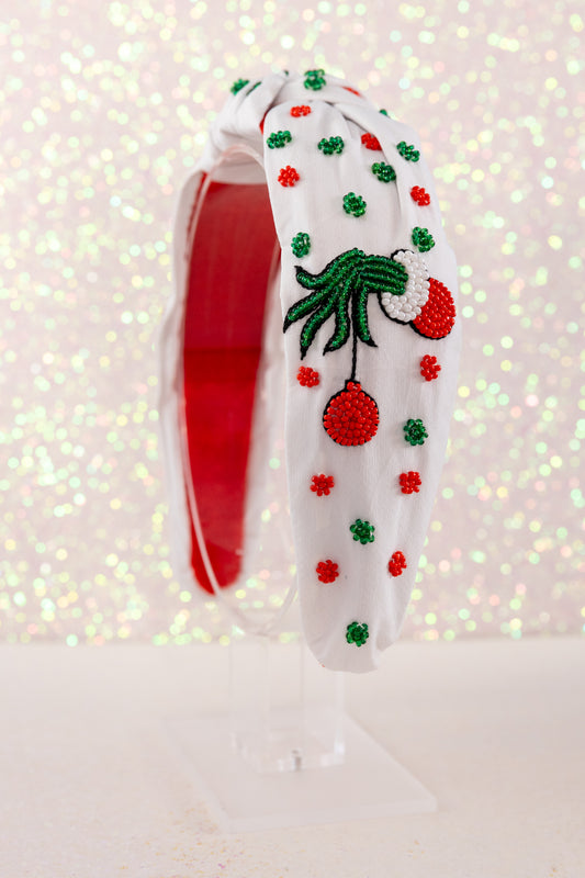 Grinchy Guy Christmas Headband