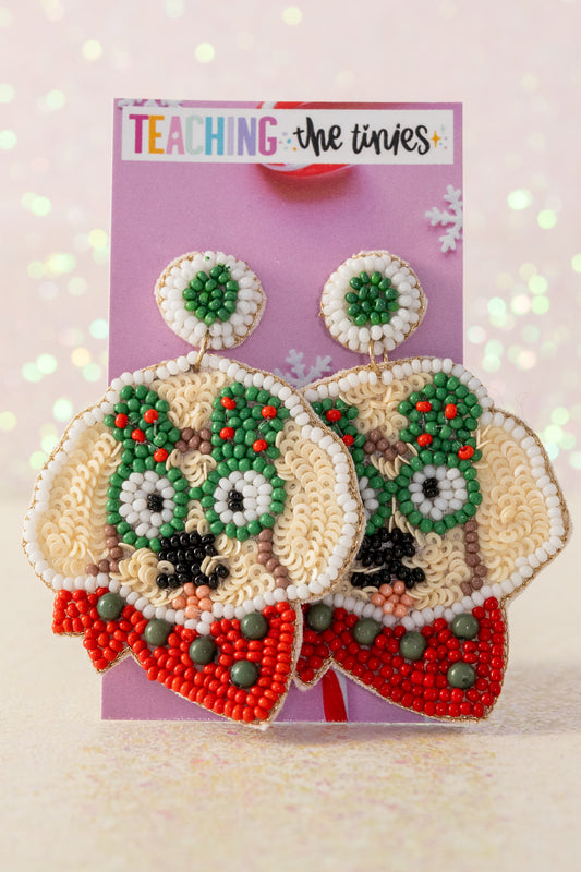 Golden Christmas Earrings
