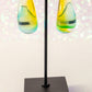Green Hues Watercolor Hoop Earrings